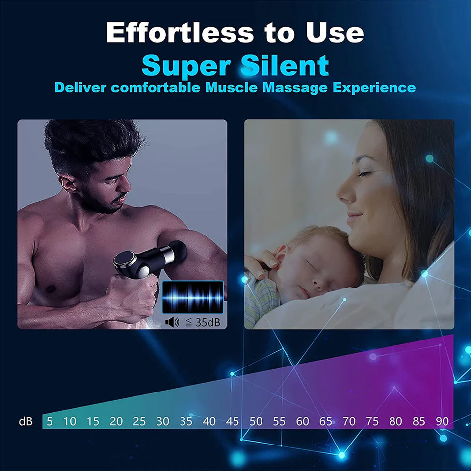 Digital Mini Electric Massage Gun – Deep Tissue Relief with 32 Speeds
